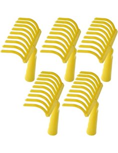 acquaverde Rastrelli - Peine de oliva (5 unidades, 9 dientes, orificio para mango de plástico)