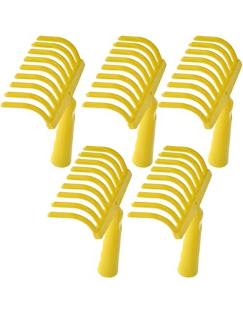 acquaverde Rastrelli - Peine de oliva (5 unidades, 9 dientes, orificio para mango de plástico)