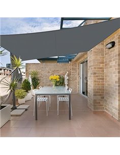 HENG FENG Toldo Vela de Sombra Rectangular 4x4m, PES 160 g/m² Impermeable, 95% Bloqueo UV, para Exterior en Terraza, Jardín, Pat
