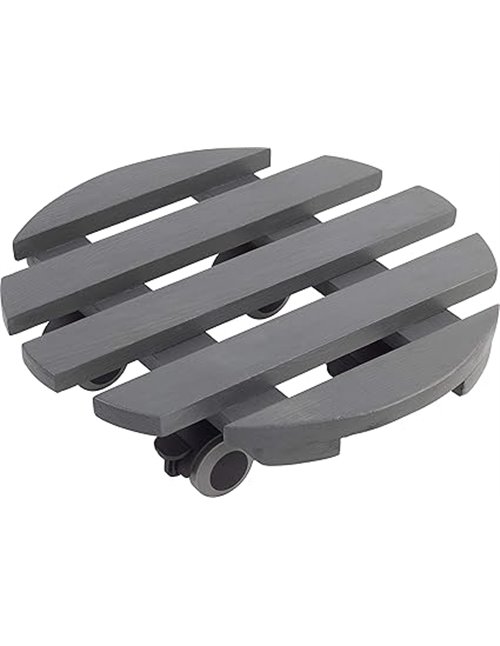 Metafranc 825200 - Rodillo para Plantas (diámetro de 300 mm, Capacidad de Carga de 60 kg, Placa de Pino, Ruedas de TPE con 2 Cie