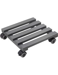 Metafranc 825300 - Rodillo para Plantas (300 x 300 mm, Capacidad de Carga de 60 kg, Placa de Pino estriada, Color Gris (Estriado