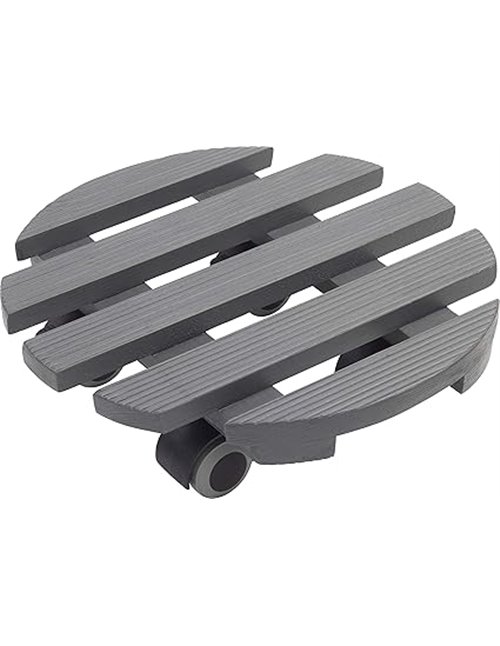 Metafranc 825240 - Rodillo para Plantas (diámetro de 300 mm, Capacidad de Carga de 60 kg, Placa de Pino estriada, Ruedas TPE con