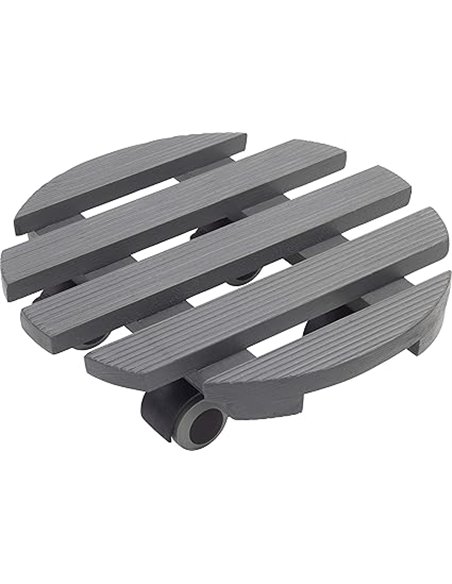 Metafranc 825240 - Rodillo para Plantas (diámetro de 300 mm, Capacidad de Carga de 60 kg, Placa de Pino estriada, Ruedas TPE con