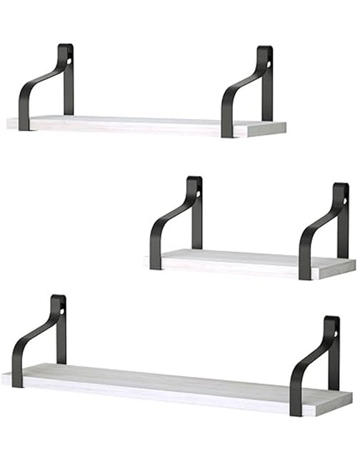 Love-KANKEI Baldas Madera Flotantes - Juego de 3 Estantes en Forma de U para Colgar en Pared - Para Cocina, Habitación de los Ni