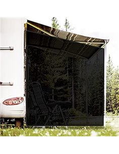 RV Awning Side Shade Screen 9'x 7' Breathabe Black Mesh Sunshade for Camper Trailer Canopy, UV Sun Blocker Complete Kits