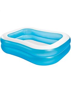 Intex Piscina hinchable infantil familiar rectangular, Medidas 203x152x48cm, 540 litros de capacidad, Piscina hinchable rectangu