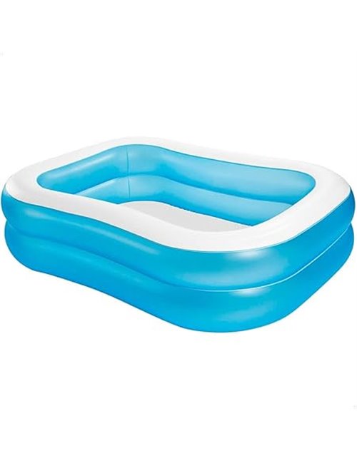 Intex Piscina hinchable infantil familiar rectangular, Medidas 203x152x48cm, 540 litros de capacidad, Piscina hinchable rectangu