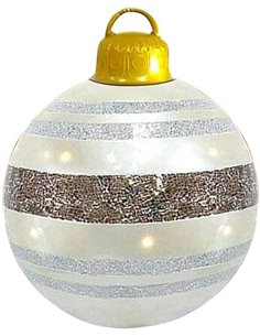Bola de Navidad hinchable en aire libre, 60 cm, bolas de Navidad de PVC con pompa, adornos de jardín para el día de vacaciones d