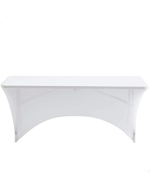 Aktive 61547 - Funda mesa jardín impermeable blanca, Protector mesa elástico 180x76x76cm, Funda mueble jardín resistente con suj