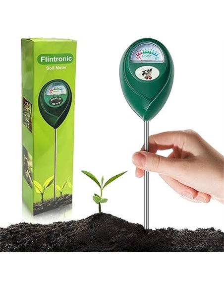flintronic 1PC Medidor de Humedad del Suelo, Probador de Suelo Preciso, Probador de Humedad de Agricultura/Jardín, no se Necesit