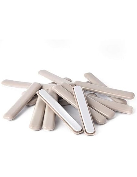 Ezprotekt Paquete de 16 tiras deslizantes autoadhesivas para muebles, 1/2x4 pulgadas, almohadillas móviles de muebles, tiras adh