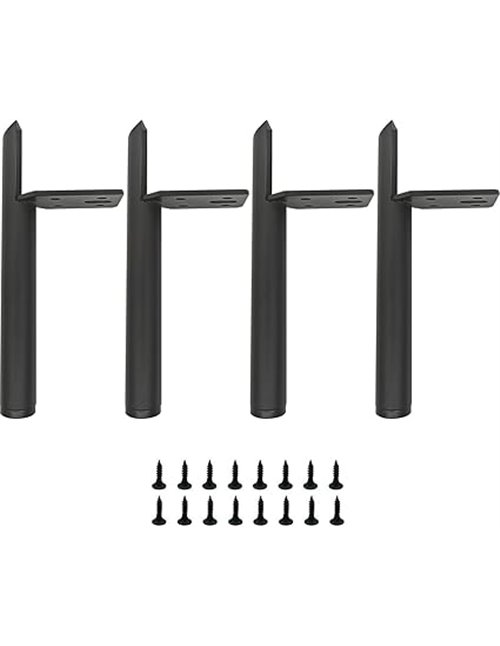 Patas para muebles de 13 cm, metal negro, patas de mesa de metal, capacidad de carga de hasta 800 kg, adecuadas para sofá, mesa 