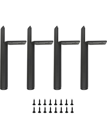 Patas para muebles de 13 cm, metal negro, patas de mesa de metal, capacidad de carga de hasta 800 kg, adecuadas para sofá, mesa 