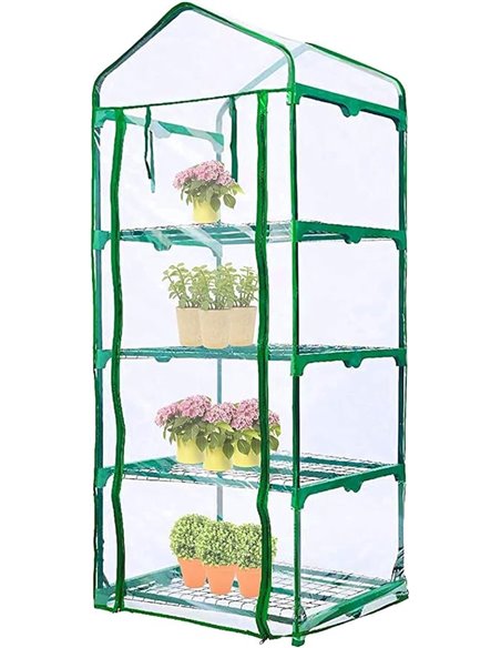 LATERN 4 Niveles Cubierta de Repuesto para Invernadero, 160CM x 70CM x 50CM Cubierta de Casa de Cultivo de Plantas Pequeñas de P
