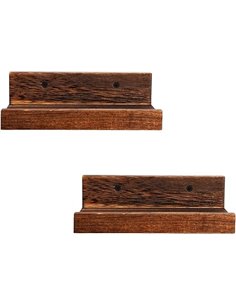Z metnal Mini estantes flotantes, pequeño estante de pared de madera natural para repisa de fotos, madera, montaje en pared, 20 