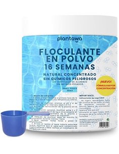PLANTAWA Floculante Piscina en Polvo | Tratamiento de 16 Semanas para Agua Turbia | Clarificador de Acción Continua | Apto para 