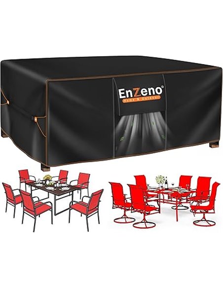 Enzeno Funda Mesa Exterior Impermeable,Funda Muebles Exterior Impermeable 160x90x74cm,Funda Conjunto Jardin Exterior Aplicable a