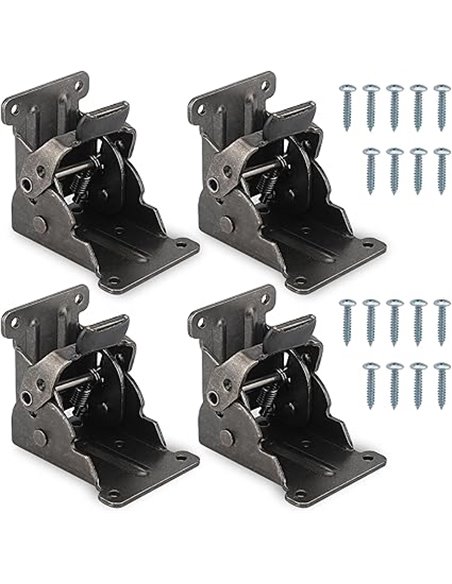 Piezas Bisagras Plegables de 90 Grados con Bloqueo Automático - Herrajes para Patas de Muebles y Mesas Plegables, Incluye 40 Tor