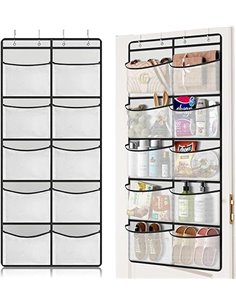Organizador de Puerta con 10 Bolsillos de Malla – Organizador Colgante con 4 Ganchos – Organizadors de Armario 54,5 x 126 cm par