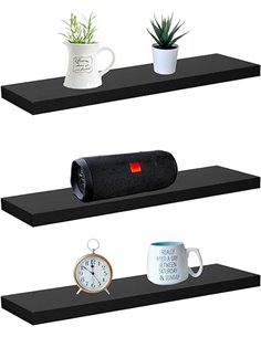 Estantes flotantes de 40 cm para montar en la pared, estantes decorativos de pared, juego de 3 estantes de madera para dormitori