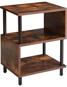 Mesa Auxiliar de Diseño en Forma de S, Mesa Auxiliar para Sofá, Mesita de Noche de Estilo Industrial para Sala de Estar, Dormito