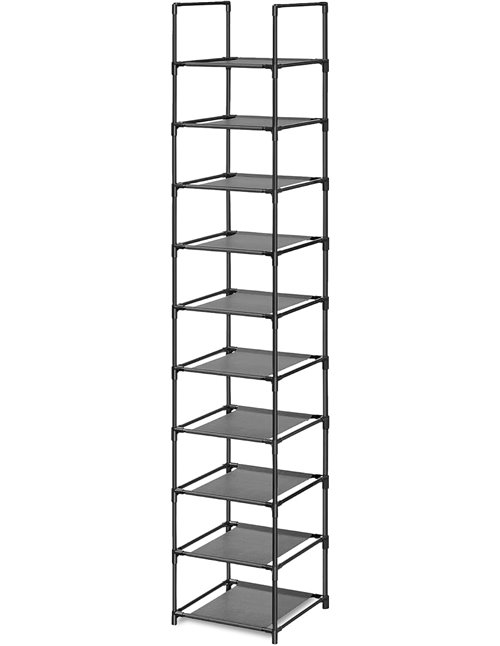 edihome, Zapatero Estrecho, 10 Niveles, (33 x 33 x 173 cm), Organizador Zapatos, Zapateros Estrechos y Altos, de Plastico, Verti