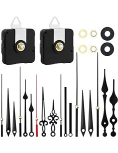 2 Piezas Mecanismo Reloj De Pared, Movimiento De Reloj De Cuarzo Silencioso, con 5 Diferentes Pares Agujas Reloj Pared, para DIY