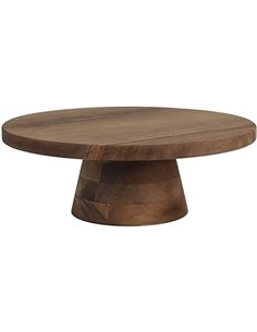 HOME DECO FACTORY - KA0327, Soporte para Tartas de Acacia, Diseño Elegante y Moderno, Ideal para Tartas y Frutas, Fácil de Mante