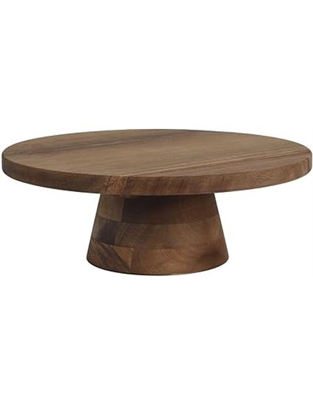HOME DECO FACTORY - KA0327, Soporte para Tartas de Acacia, Diseño Elegante y Moderno, Ideal para Tartas y Frutas, Fácil de Mante