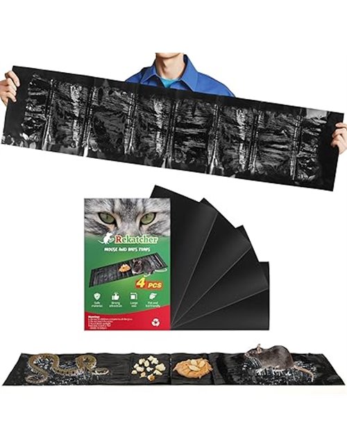 4 Piezas Trampas para Ratones 1.2M, Efficace Trampas para Ratas, Aplicable al Garaje del Balcón del Dormitorio de la Cocina, Se 