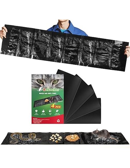 4 Piezas Trampas para Ratones 1.2M, Efficace Trampas para Ratas, Aplicable al Garaje del Balcón del Dormitorio de la Cocina, Se 