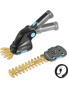Cecotec Cortasetos a Batería de Mano 2 en 1 TitaniumSword 2000 Hand. Batería Integrada 7,2V, Motor sin Escobillas, Brushless, Cu