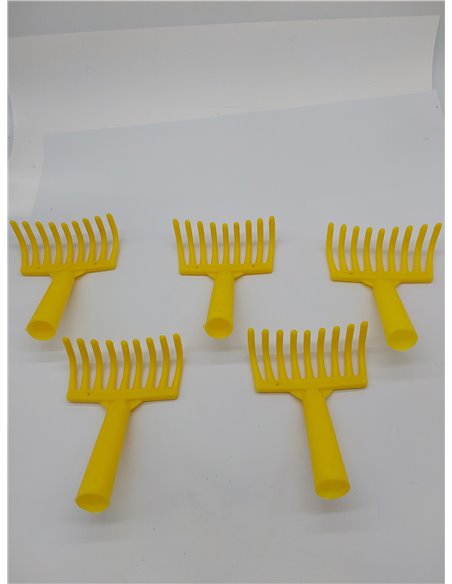 acquaverde Rastrelli - Peine de oliva (5 unidades, 9 dientes, orificio para mango de plástico)