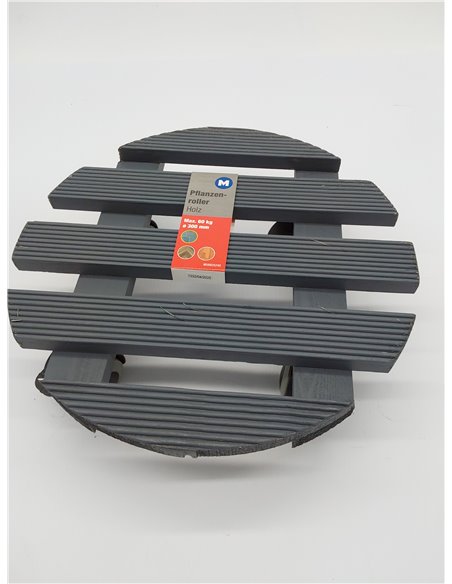 Metafranc 825240 - Rodillo para Plantas (diámetro de 300 mm, Capacidad de Carga de 60 kg, Placa de Pino estriada, Ruedas TPE con