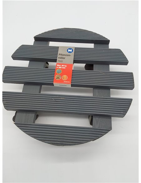 Metafranc 825240 - Rodillo para Plantas (diámetro de 300 mm, Capacidad de Carga de 60 kg, Placa de Pino estriada, Ruedas TPE con