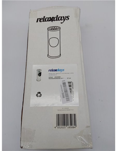 Relaxdays Cenicero con Papelera integrada, Acero y plástico 37 cm