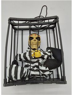 TRIXES Esqueleto de Halloween enjaulado Aterrador, Accesorio de casa encantada con Voz de Grito, Criatura de Pesadilla 2