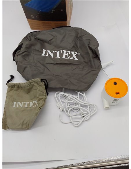 Intex, Colchón Hinchable Individual, Camping Mattress, 99x191 cm, Fiber-Tech, Material TPU, Ligero, cómodo y Estable, Hinchador 