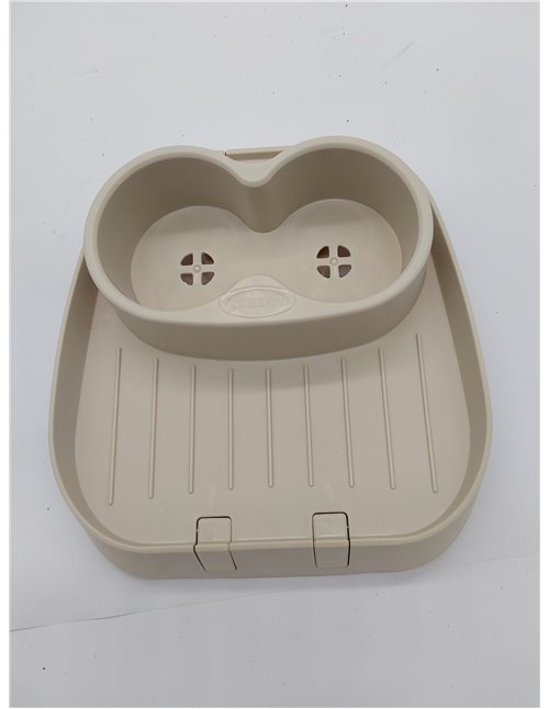 Intex 28520 - Bandeja para Bebidas SPA, Posavasos para SPA, con Luces LED, 2 Posavasos, 45x26x12 cm, Color Beige, Funciona con 2