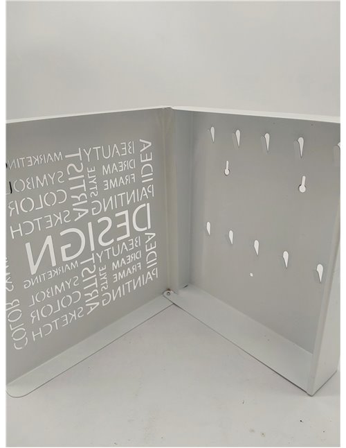 HAKU Möbel Caja de Llaves Blanco, Blanco, Metal, Metal - Dim.: AN 22 cm x AL 24 cm x P 5 cm, Estilo: Moderno
