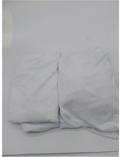 2 Piezas 110cmx80cm Elásticas Manteles de Cóctel Set de 2 Blanco Fundas elásticas para mesas Redondas de Bar con Falda Manteles 