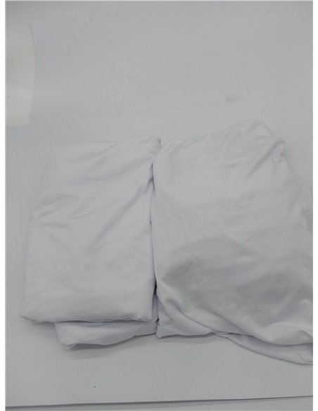 2 Piezas 110cmx80cm Elásticas Manteles de Cóctel Set de 2 Blanco Fundas elásticas para mesas Redondas de Bar con Falda Manteles 