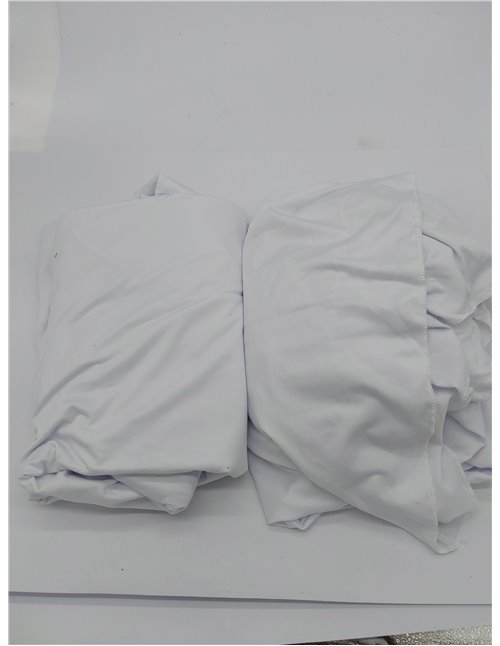 2 Piezas 110cmx80cm Elásticas Manteles de Cóctel Set de 2 Blanco Fundas elásticas para mesas Redondas de Bar con Falda Manteles 