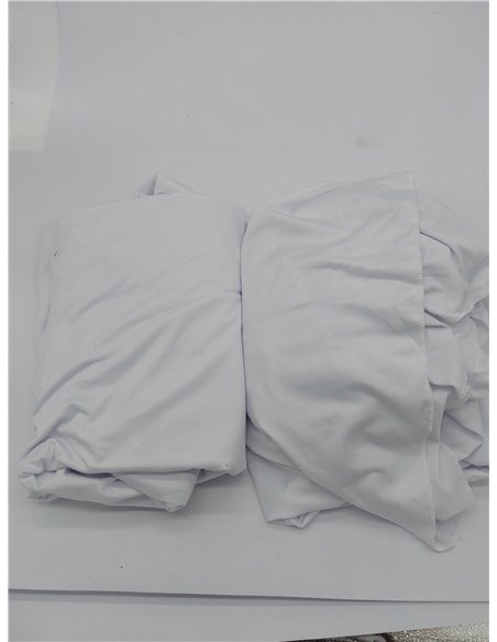 2 Piezas 110cmx80cm Elásticas Manteles de Cóctel Set de 2 Blanco Fundas elásticas para mesas Redondas de Bar con Falda Manteles 