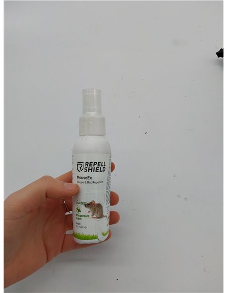 RepellShield® Spray Ahuyentador de Ratas y Ratones - 100ml - Uso Exterior e Interior - Aceite de Menta - No Mancha - Repelente R