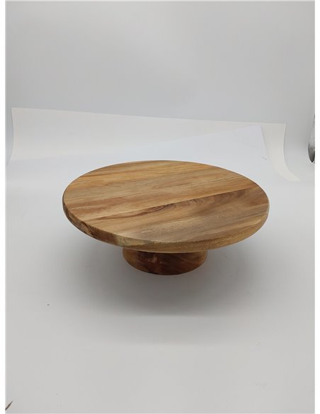 HOME DECO FACTORY - KA0327, Soporte para Tartas de Acacia, Diseño Elegante y Moderno, Ideal para Tartas y Frutas, Fácil de Mante