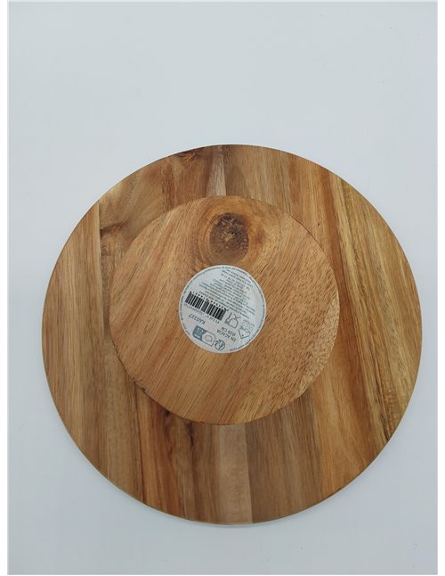 HOME DECO FACTORY - KA0327, Soporte para Tartas de Acacia, Diseño Elegante y Moderno, Ideal para Tartas y Frutas, Fácil de Mante