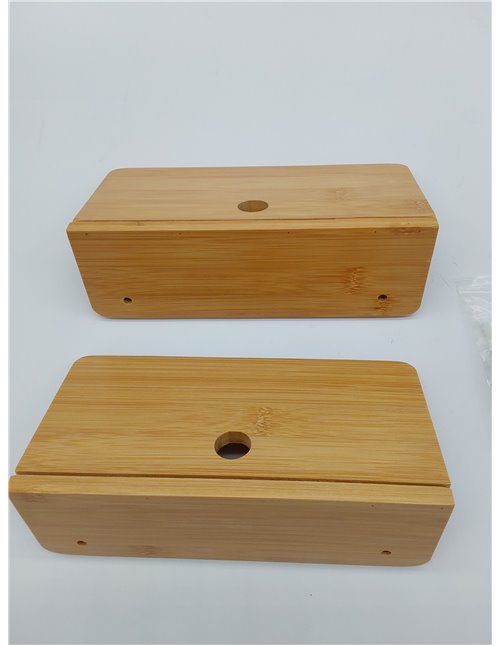 ️ 2 Baldas de Pared Sin Agujeros de Madera Bambu Pequeñas + 2 Adhesivos + 4 Tornillos con Tacos + 4 Clips Recoge Cables | Repisa