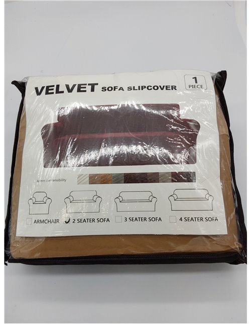 Funda Sofá Terciopelo 2 Plazas, Ajustable Fundas para Sofa Gruesa, con Reposabrazos, Súper Elástica, Universales, Antideslizante