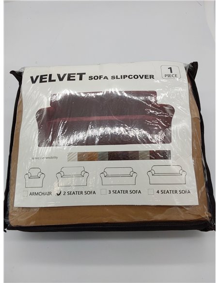 Funda Sofá Terciopelo 2 Plazas, Ajustable Fundas para Sofa Gruesa, con Reposabrazos, Súper Elástica, Universales, Antideslizante